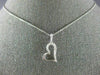 ESTATE .20CT DIAMOND 18KT WHITE GOLD 3D SIDEWAYS HEART FLOATING LOVE PENDANT