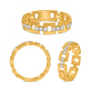 ESTATE .30CT DIAMOND 14KT YELLOW GOLD 3D MULTI SQUARE WEDDING ANNIVERSARY RING