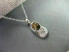 ESTATE .10CT DIAMOND 14KT WHITE GOLD BABY SHOE PENDANT & CHAIN F/G VS #191