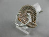 ESTATE WIDE 1.48CT DIAMOND 14KT WHITE & ROSE GOLD 3D OPEN LOVE KNOT FUN RING