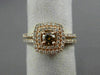 EFFY WIDE 1.0CT WHITE & CHOCOLATE FANCY DIAMOND 14KT ROSE GOLD HALO PROMISE RING