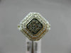 WIDE .50CT WHITE & CHOCOLATE FANCY DIAMOND 14KT TWO TONE GOLD DDOUBLE HALO RING