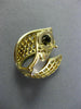 ESTATE EXTRA LARGE 5.39CT DIAMOND 18KT 2 TONE GOLD LEAF CLIP ON EARRINGS #26172