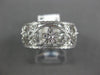 ANTIQUE .42CT DIAMOND 14KT WHITE GOLD 3D FLOWER FILIGREE ETERNITY RING #22243