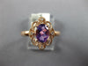 WIDE .74CT DIAMOND & AAA AMETHYST 14KT ROSE GOLD OVAL FILIGREE FLOWER FUN RING