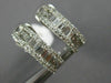 ESTATE WIDE 1.10CT DIAMOND BAGUETTE & ROUND 14K WHITE GOLD CLIP ON HOOP EARRINGS