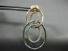 ESTATE LARGE .50CT DIAMOND 14K WHITE & ROSE GOLD OVAL LOVE KNOT HANGING EARRINGS