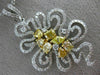 ESTATE EXTRA LARGE 1.93CT WHITE & FANCY YELLOW DIAMOND 18KT 2 TONE GOLD PENDANT
