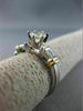 ESTATE .97CT DIAMOND PLATINUM & 18KT YELLOW GOLD CLASSIC ENGAGEMENT RING #25518