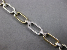 1.08CT DIAMOND 14KT 2 TONE GOLD 3D ROUND OVAL LINK BY THE YARD TENNIS BRACELET