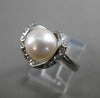 ESTATE DIAMOND 8.5MM SOUTH SEA PEARL 18K WHITE GOLD HEART COCKTAIL RING 12M 6545