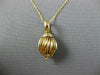 ESTATE 14KT YELLOW GOLD 3D CLASSIC HANDCRAFTED BALL FLOATING PENDANT #25054