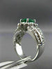 LARGE 3.30CT DIAMOND & AAA EMERALD 14K WHITE GOLD OVAL MULTI ROW ENGAGEMENT RING