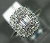 ESTATE WIDE .50CT DIAMOND 14KT WHITE GOLD 3D SQUARE CLUSTER HALO ENGAGEMENT RING