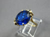 ESTATE AAA SAPPHIRE 14K YELLOW GOLD 3D CLASSIC OVAL FUN LOVE RING #27850