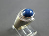 4.6CT DIAMOND & AAA STAR SAPPHIRE 14KT WHITE GOLD MATTE & SHINY MENS RING #27687