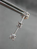 ESTATE .88CT DIAMOND 14KT WHITE GOLD PAST PRESENT FUTURE HANGING EARRINGS #14438