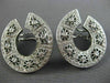 ESTATE LARGE 1.36CT DIAMOND 18KT WHITE GOLD OPEN FILIGREE HOOP CLIP ON EARRINGS