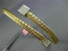 ESTATE LARGE .82CT DIAMOND 14K 2 TONE GOLD 3D SQUARE CRISS CROSS BANGLE BRACELET