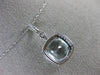 ESTATE 2.08CT DIAMOND & AAA AQUAMARINE 14KT WHITE GOLD 3D HALO FLOATING PENDANT