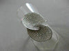 ESTATE LARGE .88CT ROUND DIAMOND 18K WHITE GOLD 3D PAVE INFINITY OVAL LOVE RING