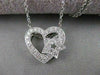 ANTIQUE DIAMOND FILIGREE HEART STAR 18K WHITE GOLD PENDANT + CHAIN