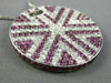 ESTATE LARGE 3.71CT DIAMOND & AAA PINK SAPPHIRE 18KT WHITE GOLD SUNBURST PENDANT
