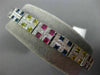 ESTATE WIDE 10.28CT DIAMOND & MULTI COLOR SAPPHIRE 14K WHITE GOLD LONG BRACELET