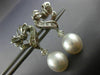 ESTATE LARGE 1.28CT DIAMOND & AAA SOUTH SEA PEARL 18KT WHITE GOLD HEART EARRINGS