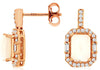 1.76CT DIAMOND & AAA OPAL 14K ROSE GOLD ROUND & BAGUETTE SQUARE OCTAGON EARRINGS