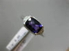 1.62CT DIAMOND & AAA AMETHYST 14KT WHITE GOLD THREE STONE FILIGREE PROMISE RING