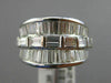 ESTATE WIDE 2.81CT BAGUETTE DIAMOND 18KT WHITE GOLD 3D WEDDING ANNIVERSARY RING
