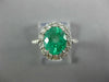 2.80CT DIAMOND & AAA EMERALD 18K WHITE GOLD 3D OVAL HALO CLASSIC ENGAGEMENT RING
