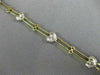 ANTIQUE LONG .25CT DIAMOND 14KT WHITE & YELLOW GOLD BEZEL HEART BRACELET #19183