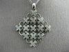 ESTATE LARGE .75CT DIAMOND 14KT WHITE GOLD 3D FLOWER X LOVE FLOATING PENDANT