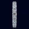 4.25CT DIAMOND 14KT WHITE GOLD 3D SHARED PRONG ETERNITY WEDDING ANNIVERSARY RING