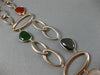 ESTATE 14KT ROSE GOLD 3D 2 ROW LINK MULTI COLOR QUARTZ BY THE YARD FUN BRACELET