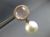 LARGE 12.2CT DIAMOND & AAA PINK QUARTZ & SOUTH SEA PEARL 18KT ROSE GOLD EARRINGS