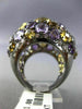 ESTATE MASSIVE 11.0CT DIAMOND & AAA MULTI COLOR GEM 14KT BLACK GOLD 3D FUN RING