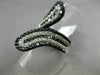 ESTATE LARGE 3.83CT WHITE & BLACK DIAMOND 14K WHITE GOLD 3D CRISS CROSS FUN RING