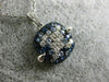 LARGE 1.68CT DIAMOND & AAA SAPPHIRE 18KT WHITE & BLACK GOLD SQUARE PAVE PENDANT