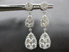 LARGE 3.2CT DIAMOND 18KT WHITE GOLD 3D CLASSIC TEAR DROP FLOWER HANGING EARRINGS