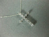 ESTATE .25CT DIAMOND 14KT WHITE GOLD 3D ROUND CLASSIC FLOATING CROSS PENDANT