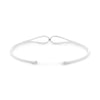 ESTATE .26CT DIAMOND 14KT WHITE GOLD 3D CLASSIC TEAR DROP PAVE BANGLE BRACELET