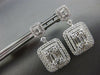 LARGE 3.41CT DIAMOND 18KT WHITE GOLD ROUND & BAGUETTE DOUBLE HALO STUD EARRINGS