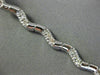 ESTATE 1.20CT DIAMOND 14KT WHITE GOLD 3D BY THE YARD WAVE PAVE TENNIS BRACELET