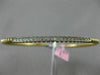 ESTATE .22CT DIAMOND 14K WHITE & YELLOW GOLD 3D PAVE ROPE DESIGN BANGLE BRACELET