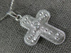 .07CT DIAMOND 14KT WHITE GOLD 3D SOLITAIRE MATTE AND SHINY CROSS PENDANT #27013