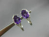 ESTATE 1.28CT DIAMOND & AMETHYST 18K WHITE GOLD SWIRL LEVERBACK HANGING EARRINGS
