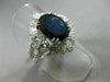 ESTATE LARGE 6.71CT DIAMOND & AAA SAPPHIRE 18KT WHITE GOLD 3D BALLERINA RING